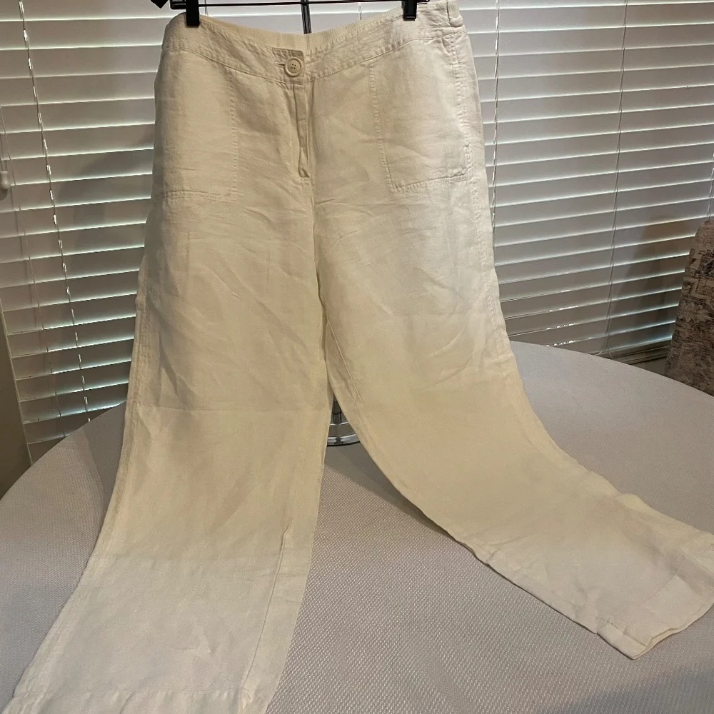Chico’s white linen pants size 2.5 (size 14) - Picture 1 of 10